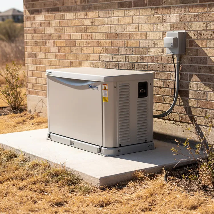 Standby Generator Installation on Residential Concrete Pad