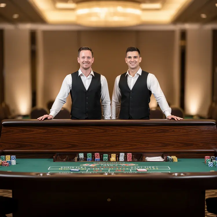 Casino Craps Table with Dealers at Event Venue