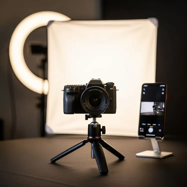 Studio Camera and Lighting Setup