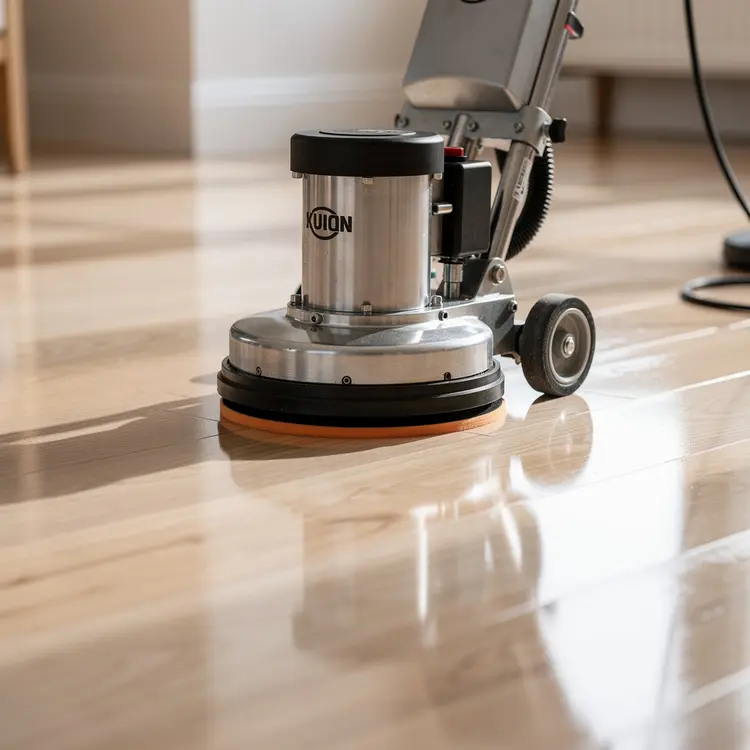 Floor Polishing Machine on Hardwood Floor