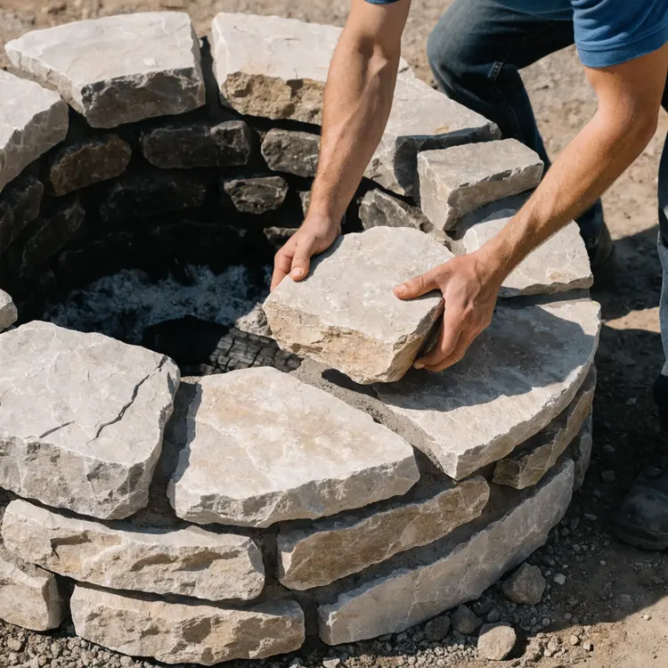 Stone Fire Pit Construction
