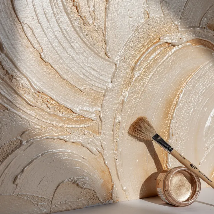 Venetian Plaster Wall Finish with Metallic Glaze