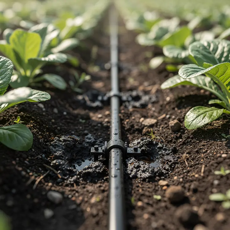 Drip Irrigation System in Vegetable Garden