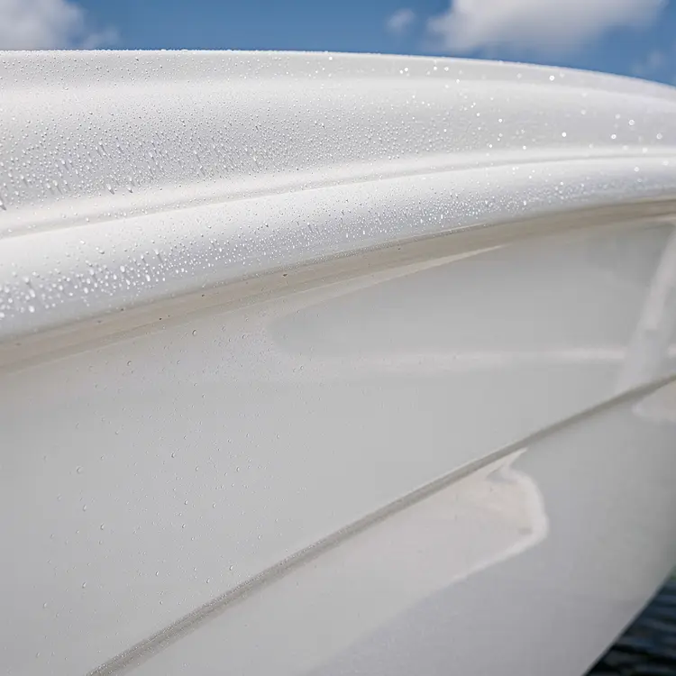 Freshly Detailed Boat Hull