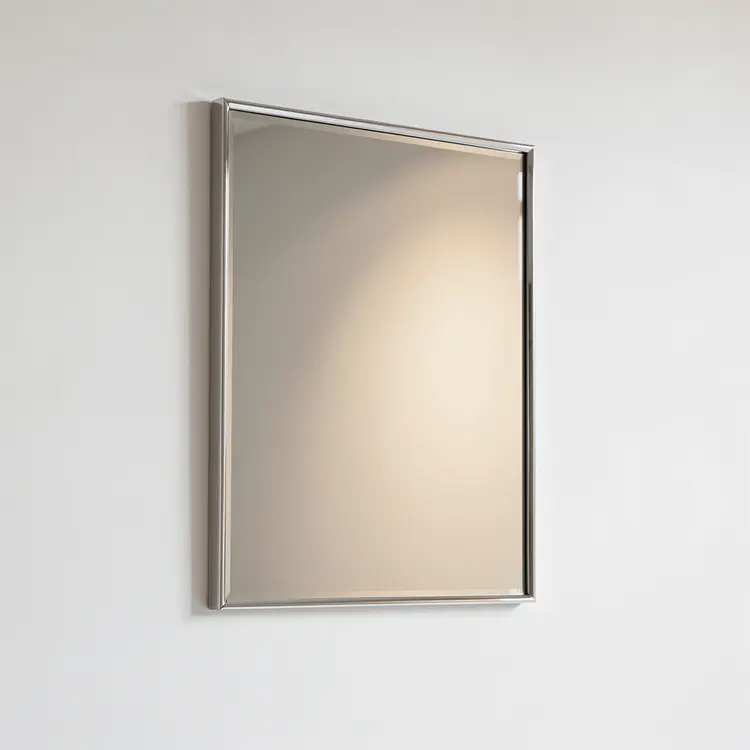Polished Chrome Framed Wall Mirror Installation