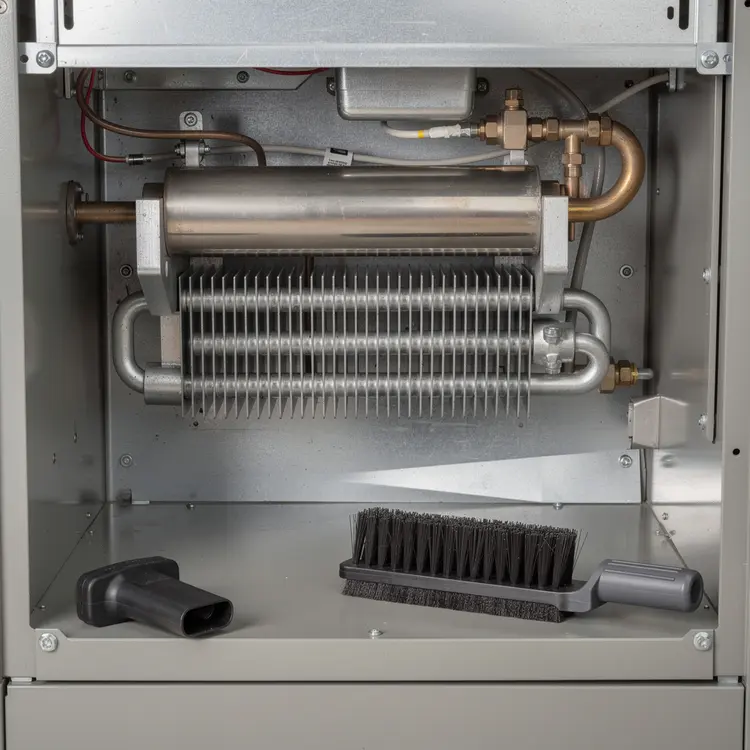 Residential Gas Furnace Interior – Heat Exchanger Cleaning