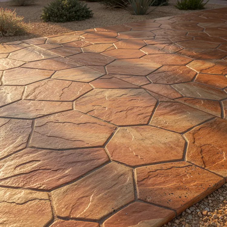 Stamped Concrete Patio with Flagstone Pattern