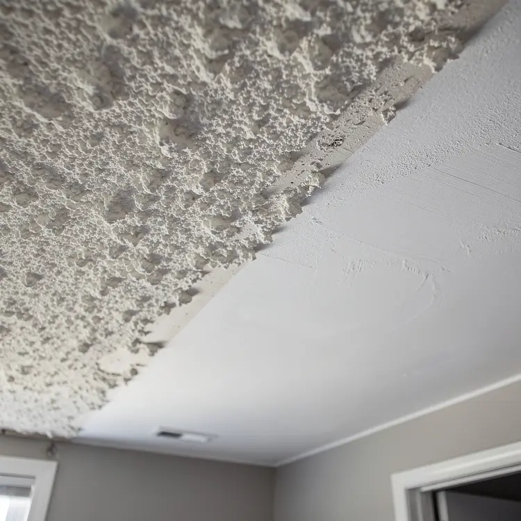 Popcorn Ceiling Removal in Progress