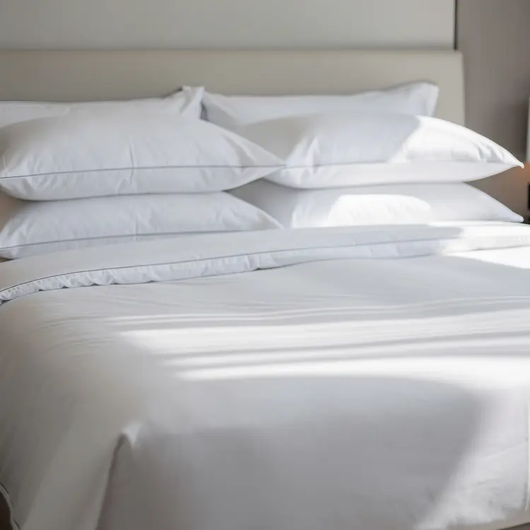 Freshly Made White Hotel-Style Vacation Rental Bed