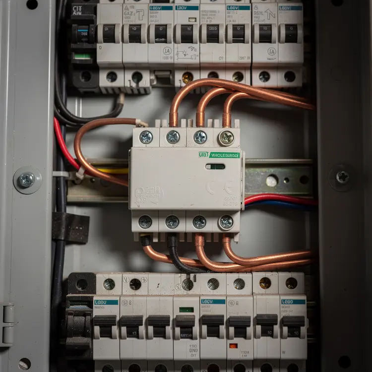 Whole-Home Surge Protector in Residential Electrical Panel