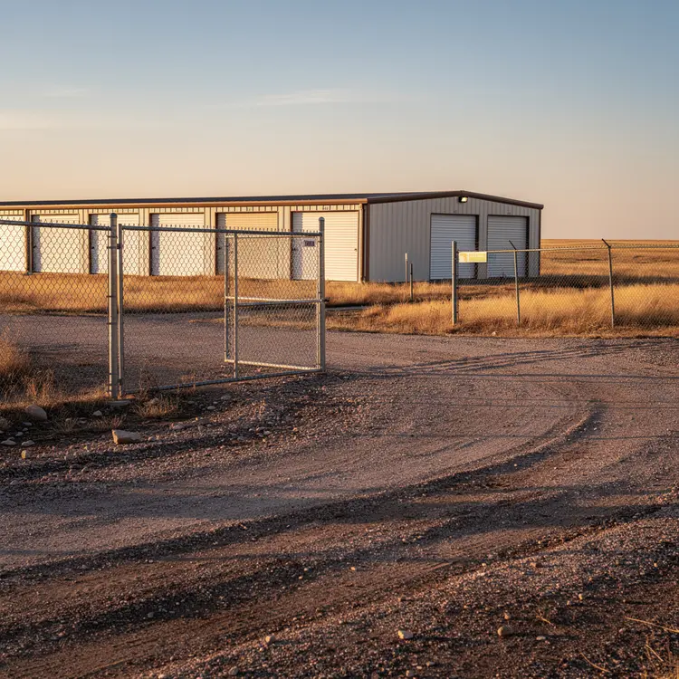 Rural Self-Storage Facility with Chain-Link Fence