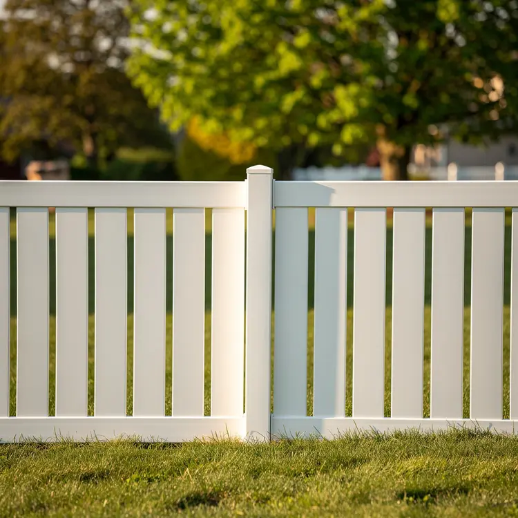 White Vinyl Privacy Fence in Backyard