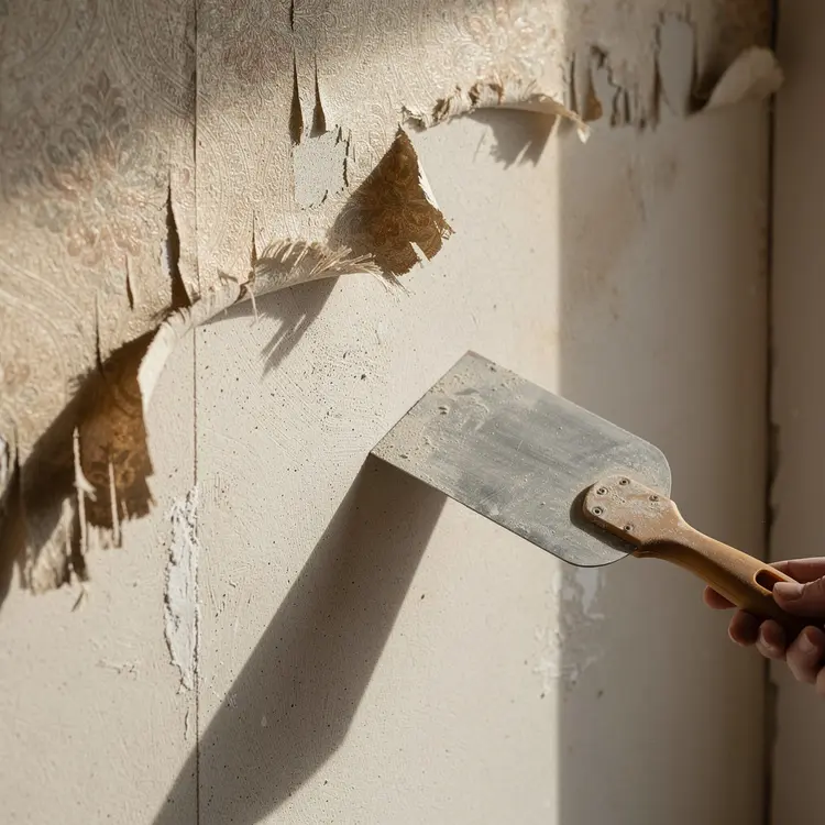 Wallpaper Removal with Scraper