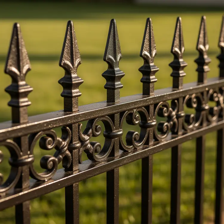Ornate Wrought Iron Fence Installation