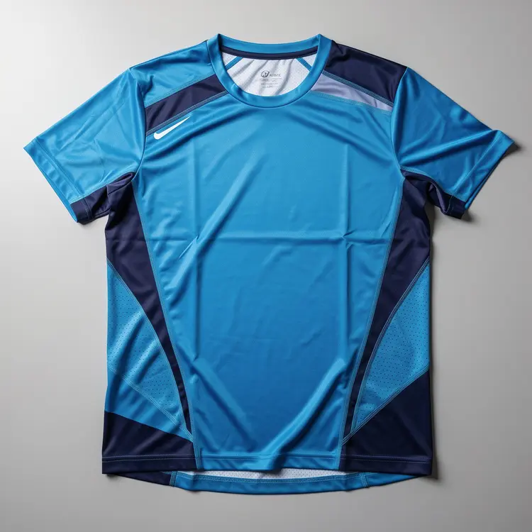 Blue Nike Athletic Jersey Flat Lay