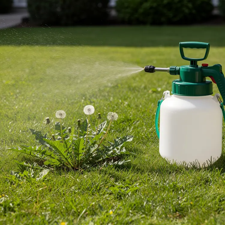 Weed Control Sprayer on Lawn