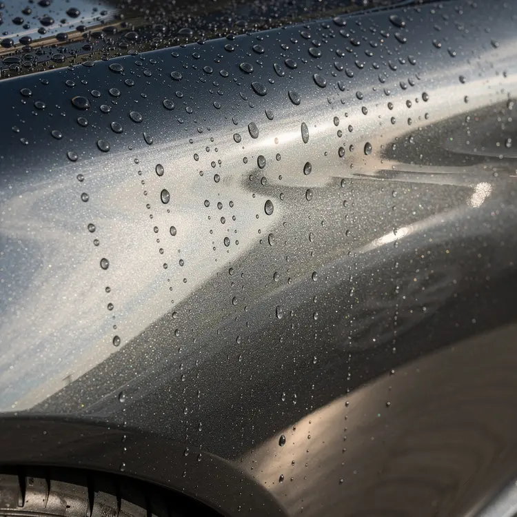 Car Detailing - Water Beading on Freshly Detailed Paint