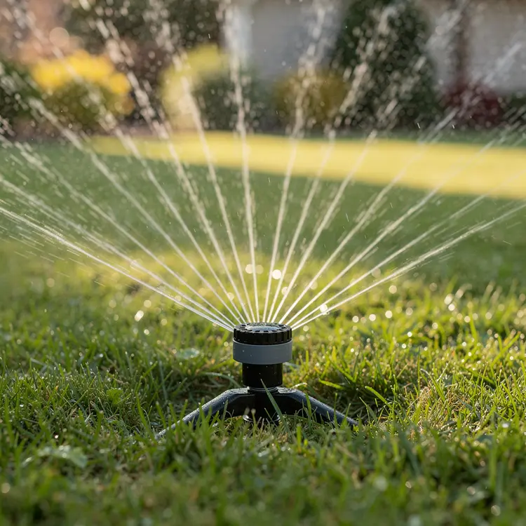 Lawn Sprinkler System in Action