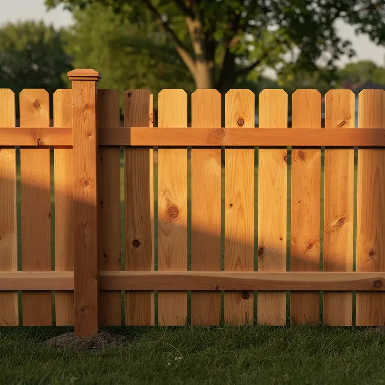 Freshly Installed Wooden Privacy Fence