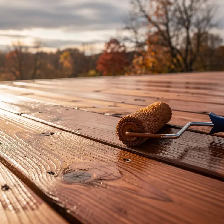 Deck Staining with Cedar Stain