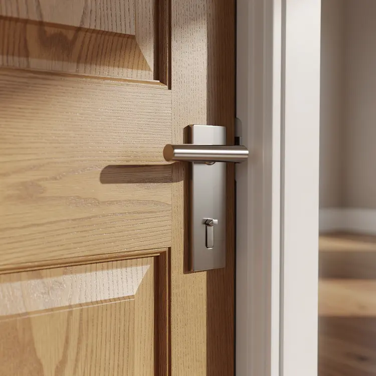 Interior Wooden Door with Brushed Nickel Hardware