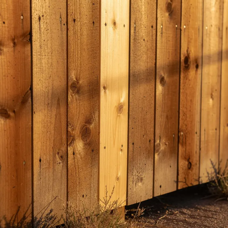 Cedar Fence Picket Repair Close-Up