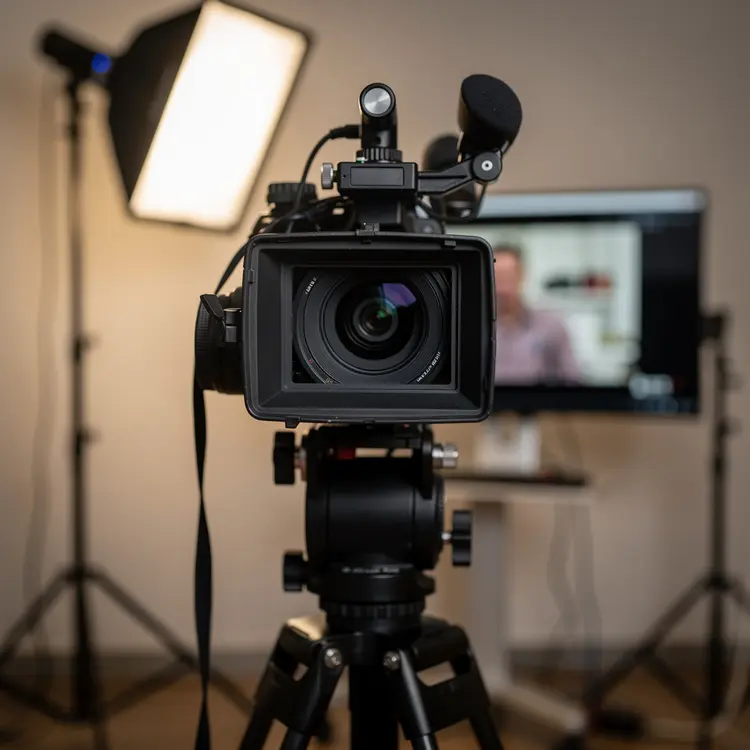 Professional Video Camera in Studio Setup