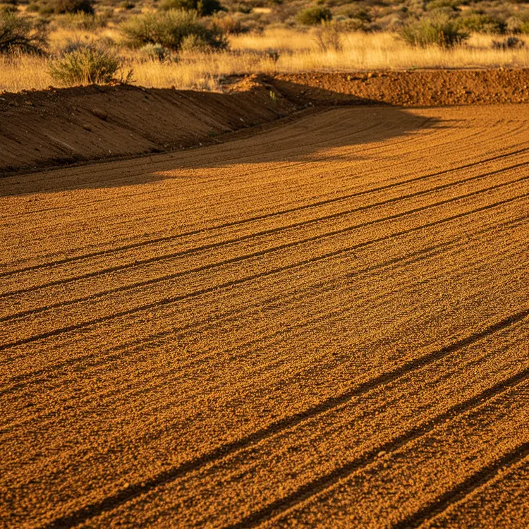 Freshly Graded Bare Earth with Drainage Slope