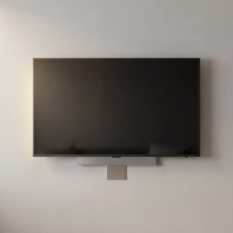 Wall-Mounted Flat-Screen TV with Cable Management