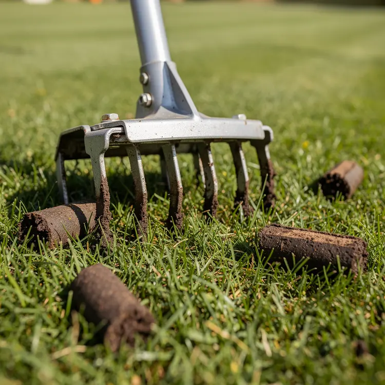 Lawn Aeration with Core Plugs