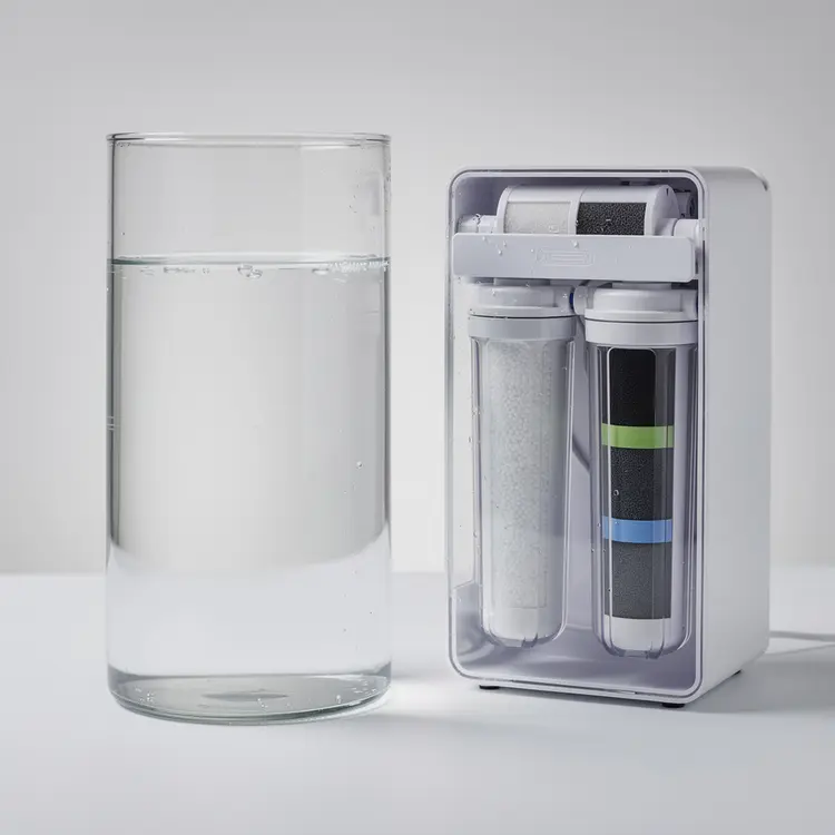 Water Filtration System with Clean Purified Water