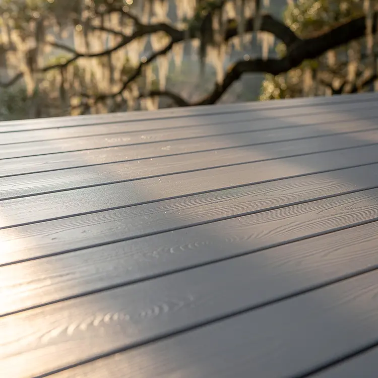 Freshly Painted Gray Deck Surface