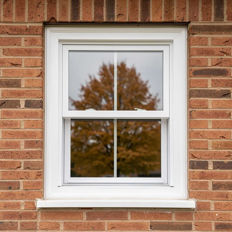 Double-Hung Vinyl Window in Brick Exterior
