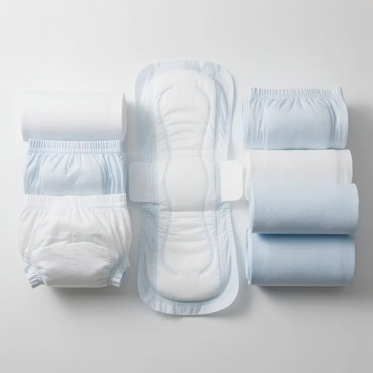 Adult Incontinence Products Flat Lay