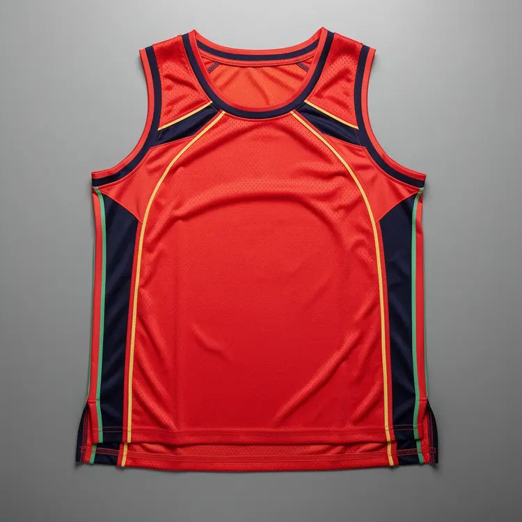 Red Basketball Jersey Flat Lay