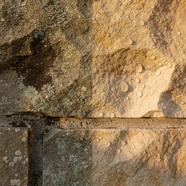 Stone Wall Cleaning Before and After