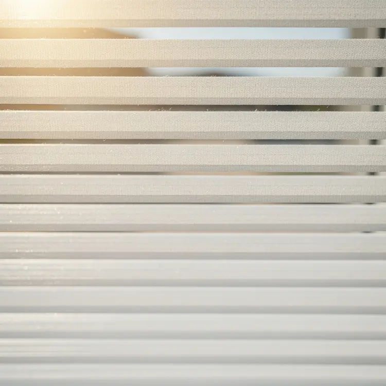 Clean White Horizontal Window Blinds Close-Up