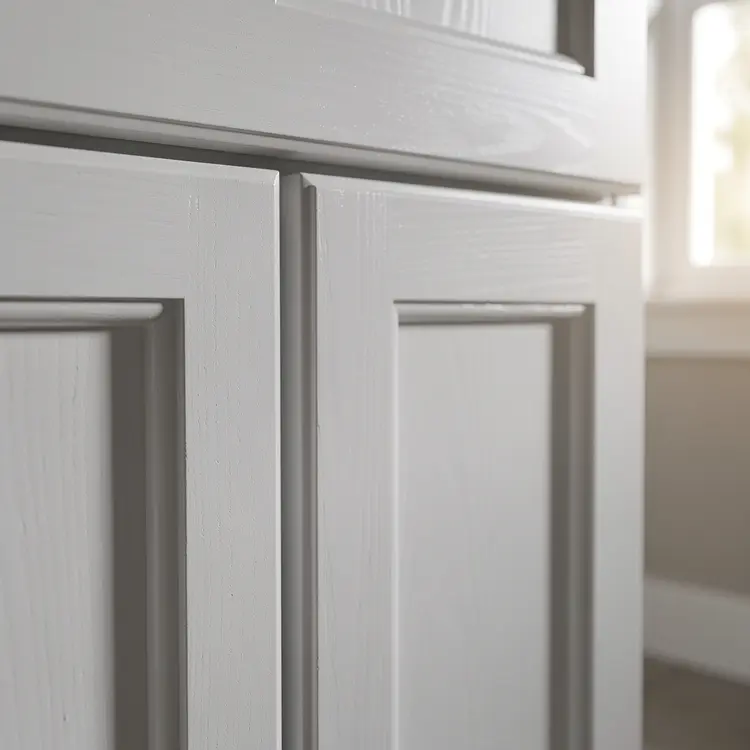 Freshly Painted White Kitchen Cabinet Doors