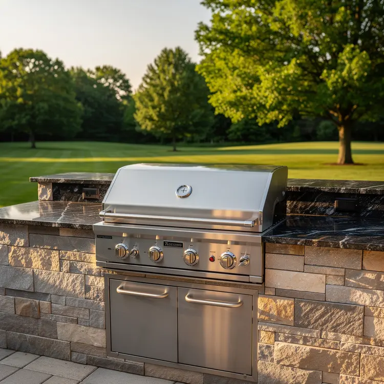 Custom Outdoor Kitchen with Granite Countertops