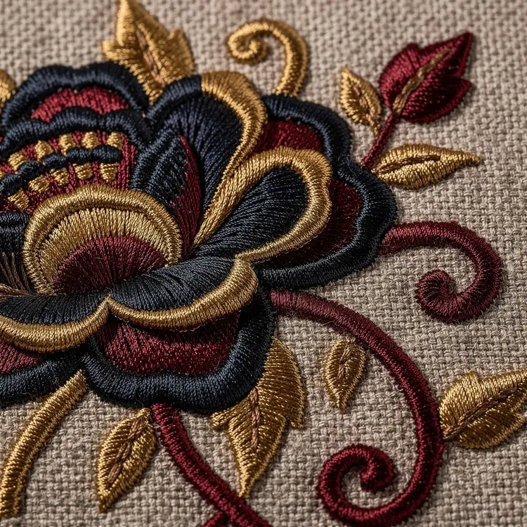Intricate Floral Embroidery Detail