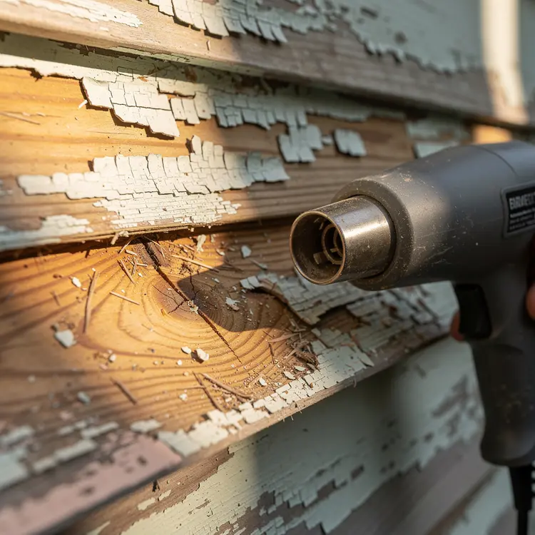 Exterior Wood Siding Paint Removal with Heat Gun