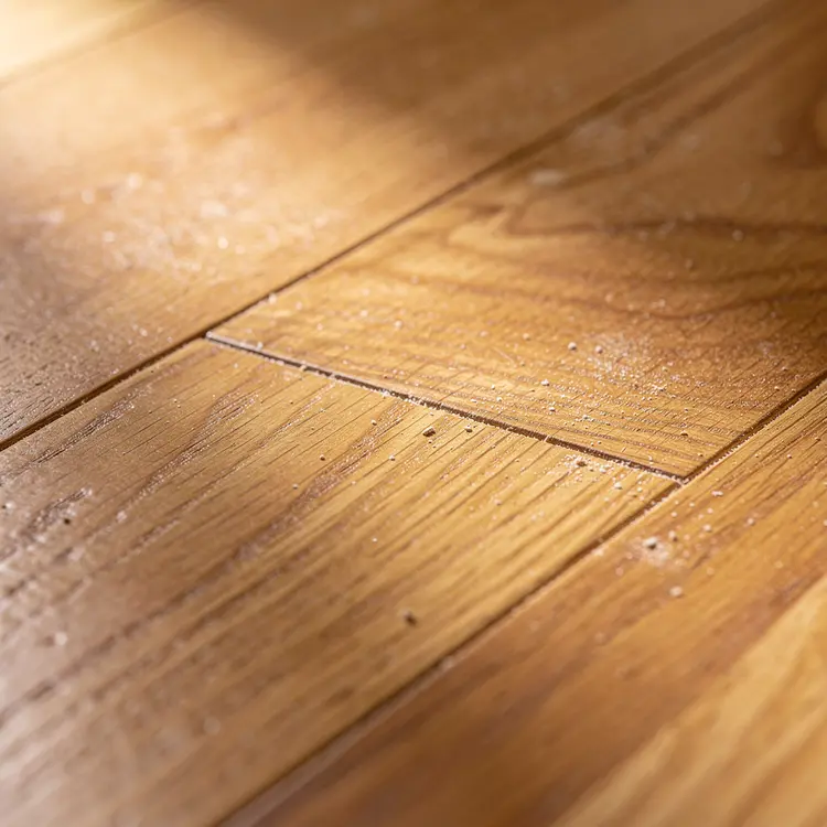 Freshly Sanded Hardwood Floor Close-Up