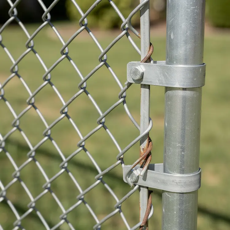 Chain Link Fence Repair Close-Up
