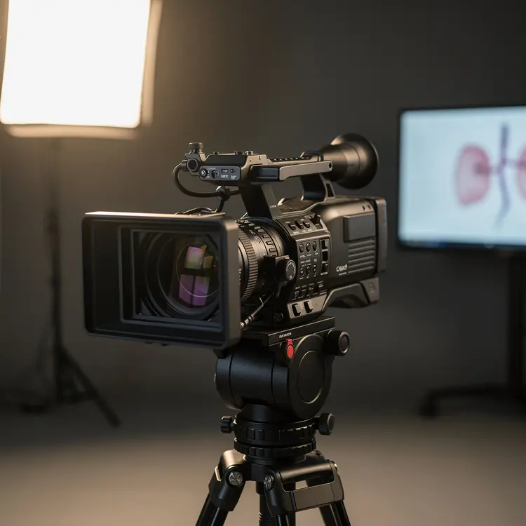 Professional Video Camera in Production Studio