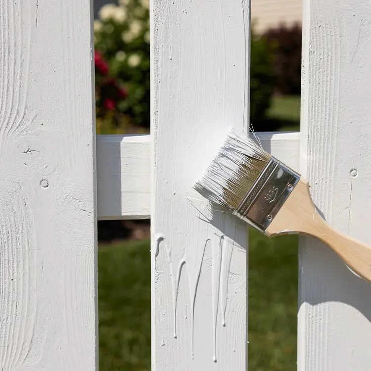 Painting a White Wooden Fence