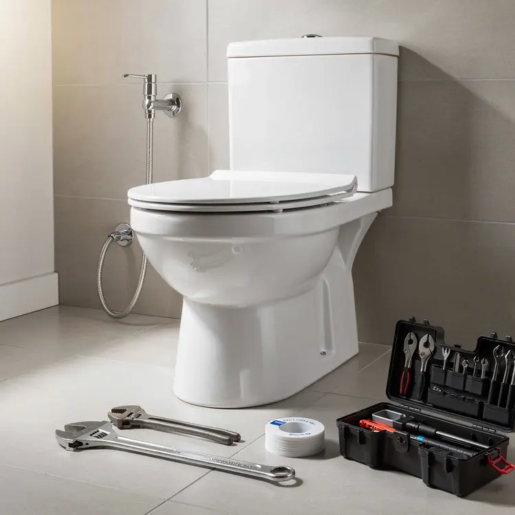 Toilet Installation with Plumbing Tools