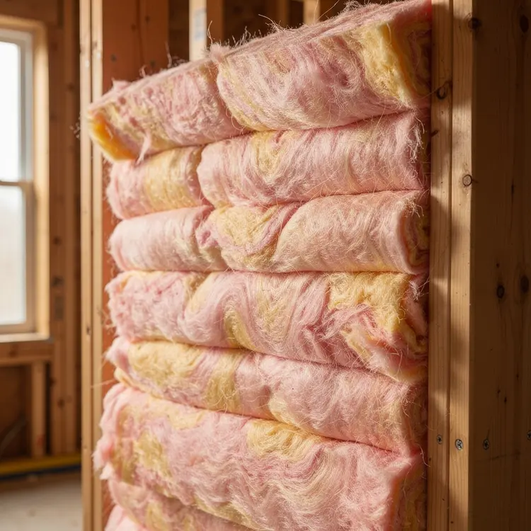 Fiberglass Batt Insulation in Wall Cavity