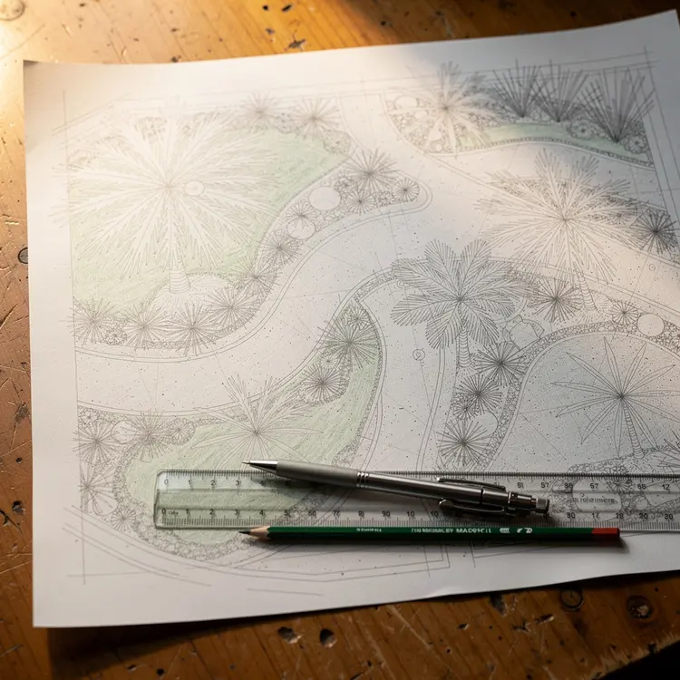 Hand-Drawn Landscape Design Plan