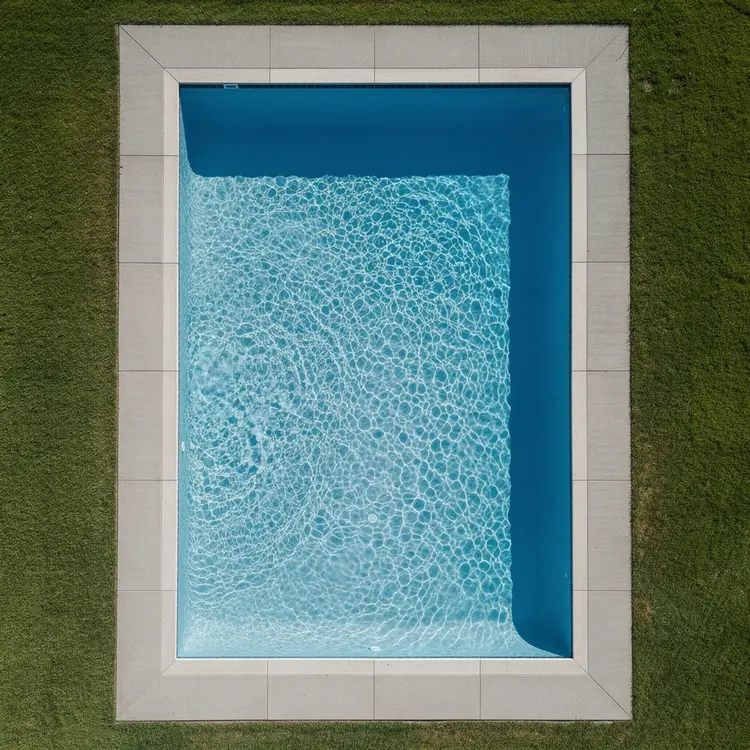 Aerial View of Pristine Backyard Swimming Pool