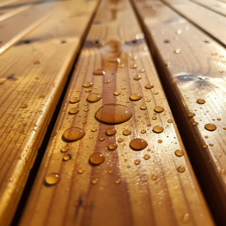 Waterproofed Cedar Deck with Water Beading